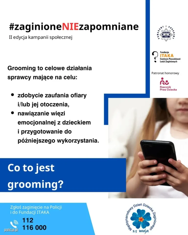 „Tylko nie mów nikomu” – Policja ostrzega przed groomingiem w sieci. Ruszyła kampania #zaginioneNIEzapomniane