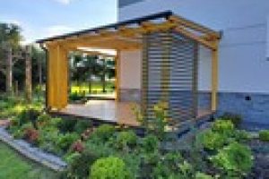 wooden pergola terrace